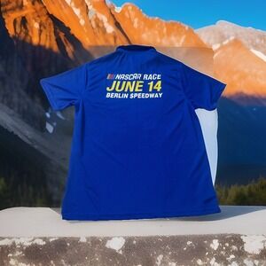 New Rare NASCAR Berlin‎ Raceway June 14th MENARDS Mens Large POLO Shirt Employee